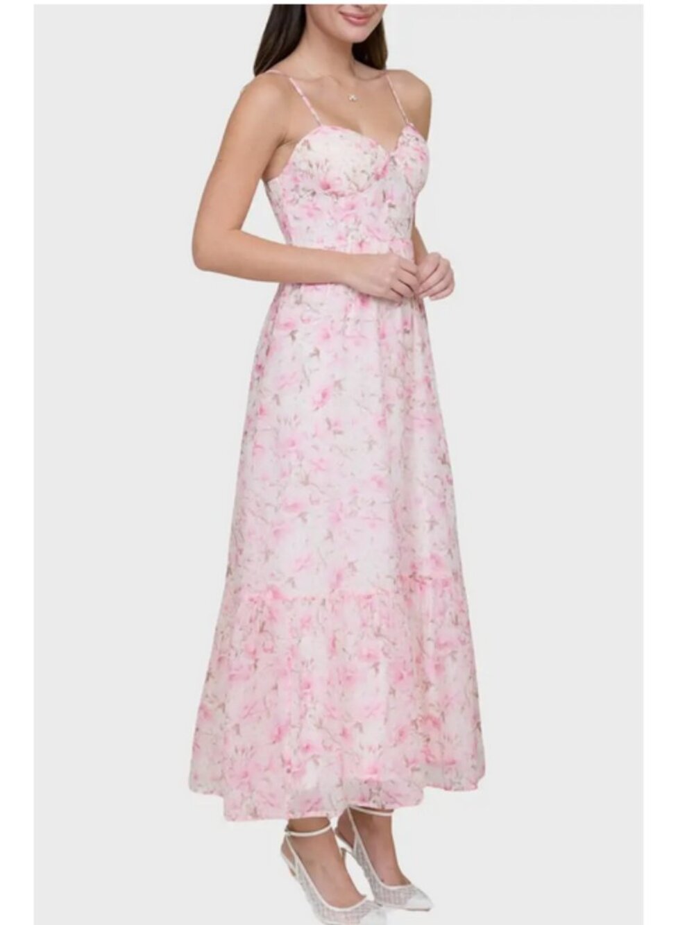 NWT Blu Pepper Floral Print Chiffon Party Dress Size Small